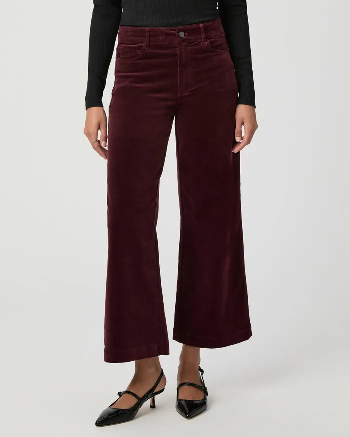 Anessa Wide Leg Pant 8211 Dark Oxblood Corduroy Pants PAIGE Women Anessa Wide Leg Pant 8211 Dark Oxblood Corduroy Pants PAIGE Women