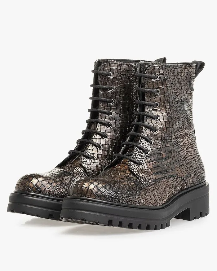 Ankle Boots Women Floris Van Bommel Wonki 0413 Reptileprint