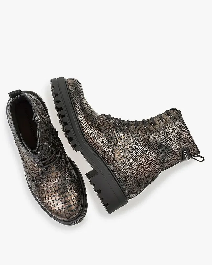 Ankle Boots Women Floris Van Bommel Wonki 0413 Reptileprint