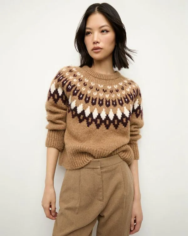 Anne Fairisle Pullover Russet Multi Women Veronica Beard Sweaters