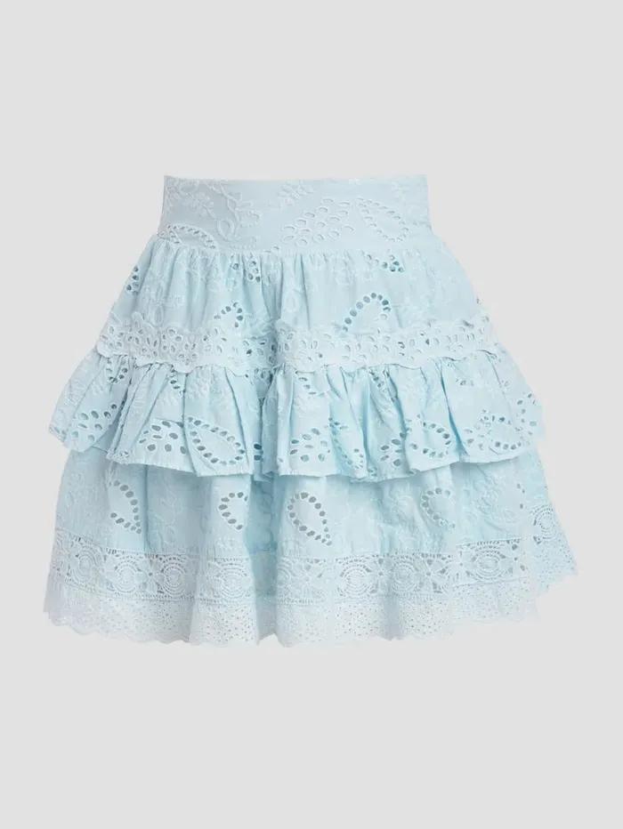 Arielle Eyelet Skirt Whimsical Blue Multi Women Bottoms GUESS Arielle Eyelet Skirt Whimsical Blue Multi Women Bottoms GUESS