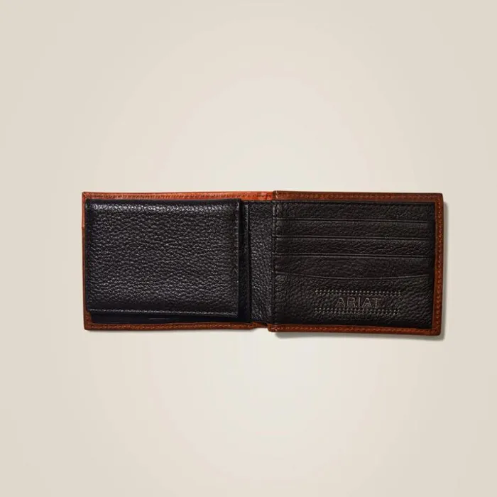 Bags and Wallets Men Ariat Bifold Wallet Floral Embroidery Run Stitch Medium Brown Bags and Wallets Men Ariat Bifold Wallet Floral Embroidery Run Stitch Medium Brown