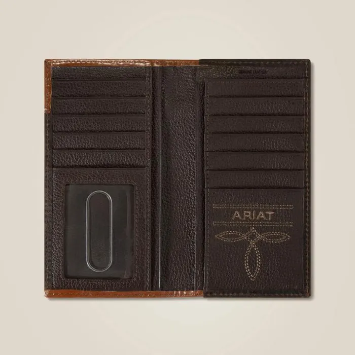 Bags and Wallets Men Ariat Braided Trim Rodeo Wallet Brown