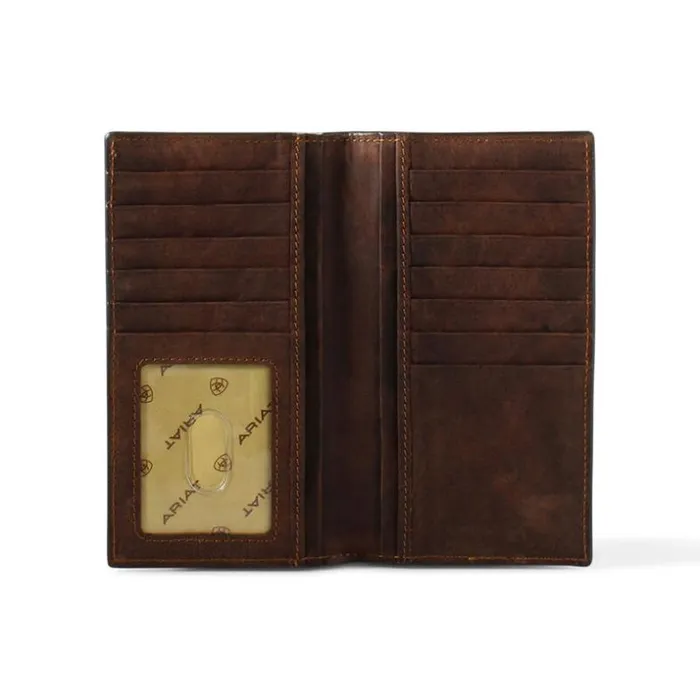 Bags and Wallets Men Ariat Canvas Logo Rodeo Wallet Brown Bags and Wallets Men Ariat Canvas Logo Rodeo Wallet Brown