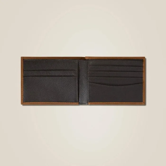 Bags and Wallets Men Ariat Flag Shield Bifold Wallet Brown