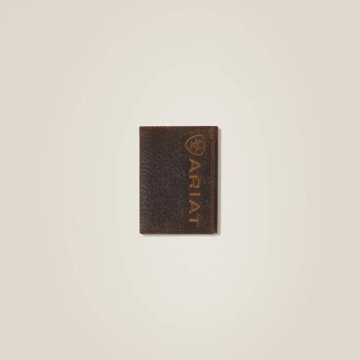 Bags and Wallets Men Ariat Large Logo Trifold Wallet Brown