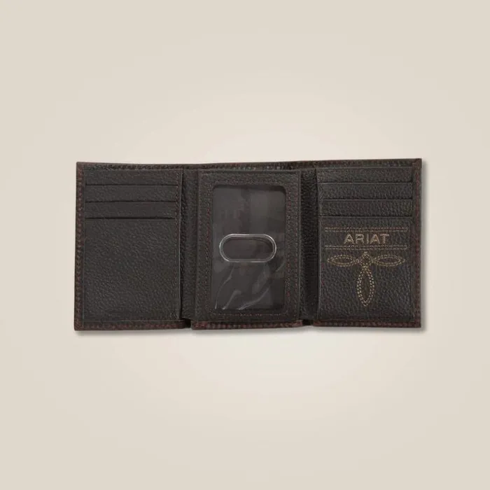 Bags and Wallets Men Ariat Mexico Shield Trifold Wallet Brown Bags and Wallets Men Ariat Mexico Shield Trifold Wallet Brown
