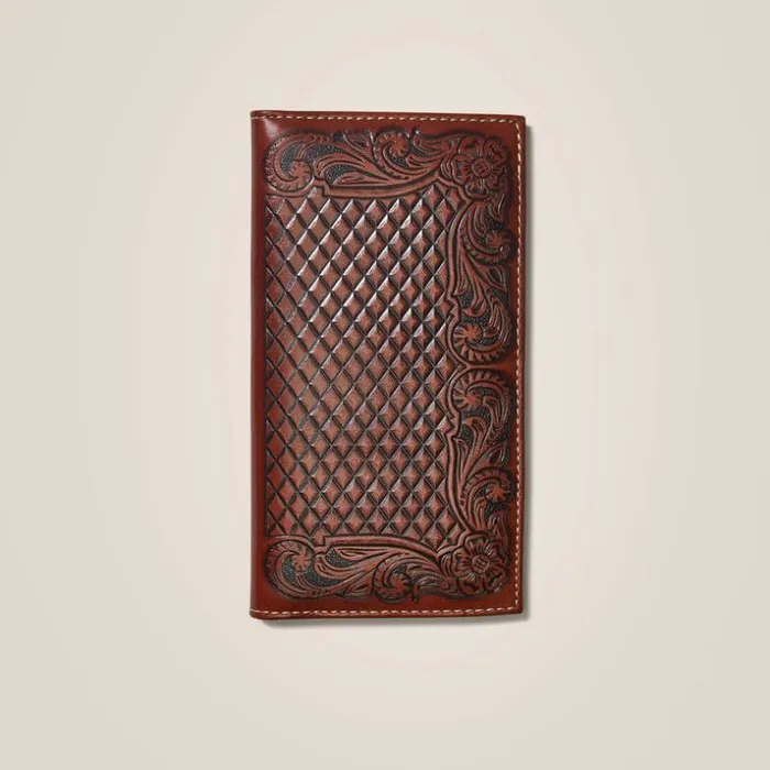 Bags and Wallets Men Ariat Rodeo Wallet Diamond Plate Tan