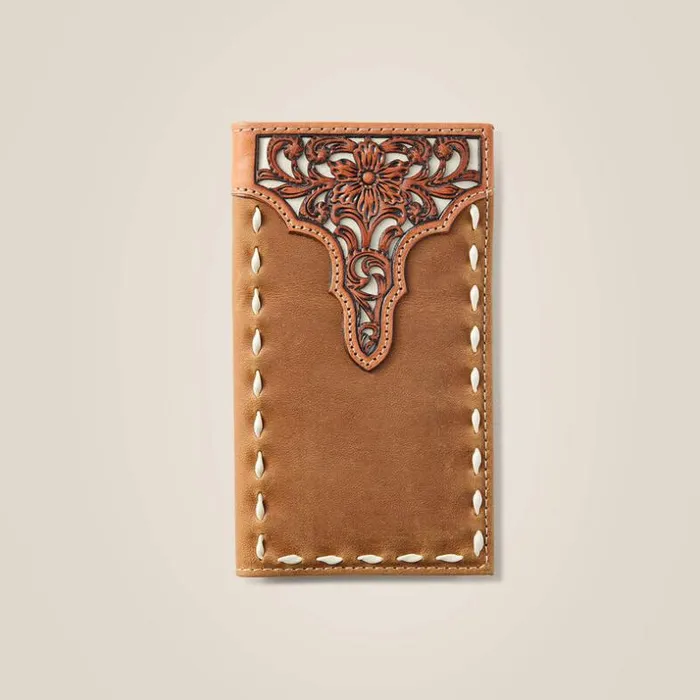 Bags and Wallets Men Ariat Rodeo Wallet Floral Embroidery Run Stitch Medium Brown Bags and Wallets Men Ariat Rodeo Wallet Floral Embroidery Run Stitch Medium Brown