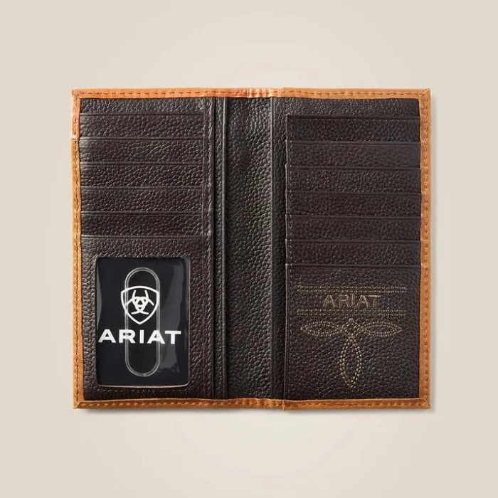 Bags and Wallets Men Ariat Rodeo Wallet Floral Embroidery Run Stitch Medium Brown Bags and Wallets Men Ariat Rodeo Wallet Floral Embroidery Run Stitch Medium Brown