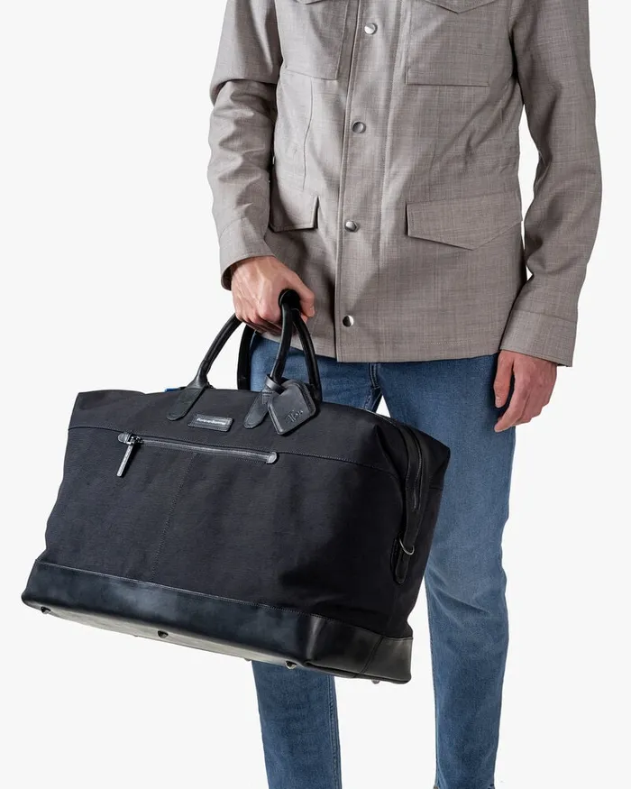 Bags Men Floris Van Bommel Weekender Textile Black Leather