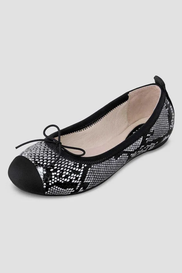 Ballet Flats Bloch Children Girls Astra Ballet Flats White Python