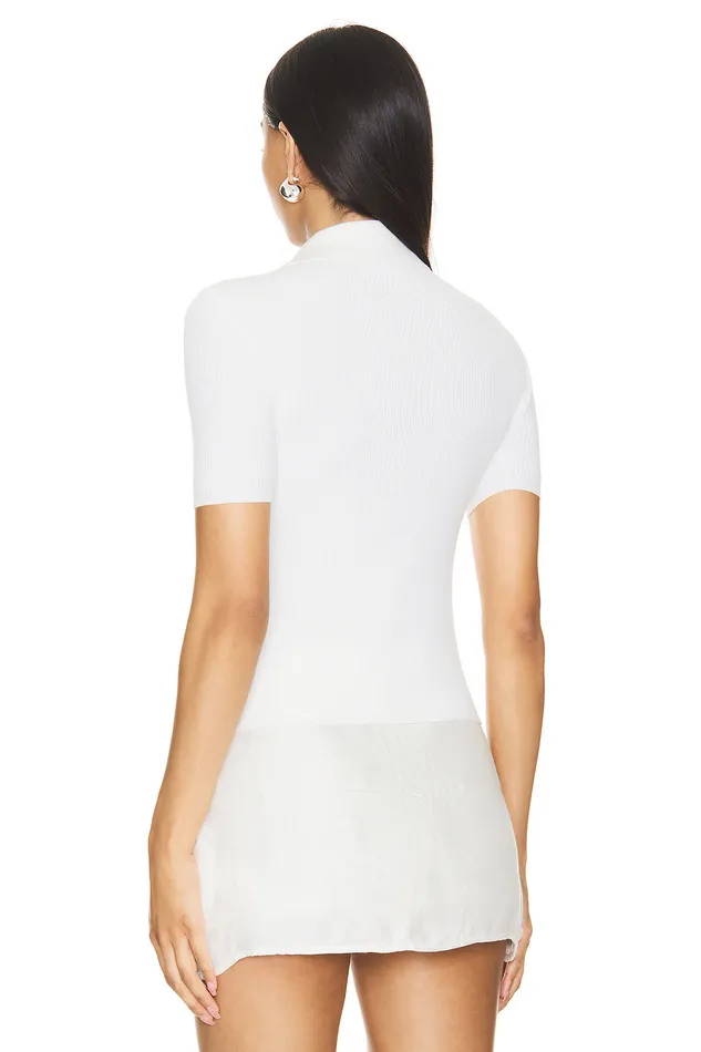 Barrie Short Sleeve Polo Cardigan White Women Lovers and Friends Tops Barrie Short Sleeve Polo Cardigan White Women Lovers and Friends Tops