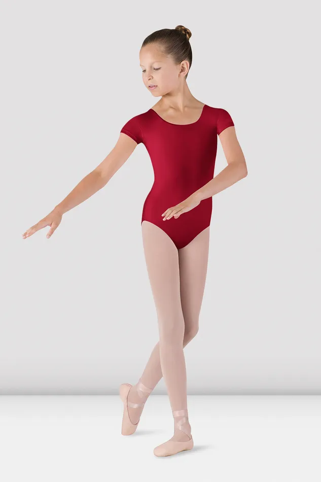 Basics Children Girls Dujour Cap Sleeve Leotard Red Bloch