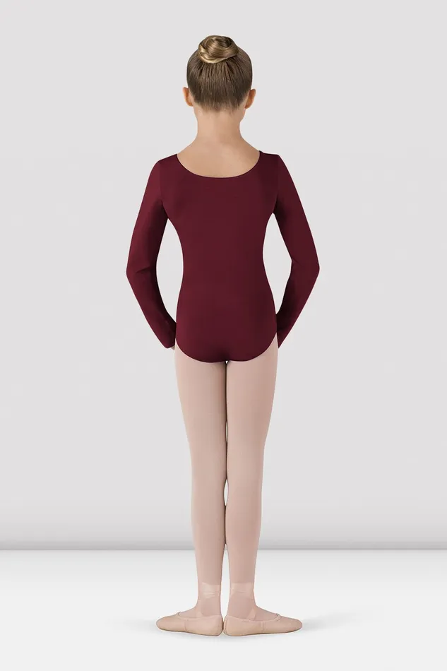 Basics Girls Basic Long Sleeve Leotard Burgundy Bloch Children