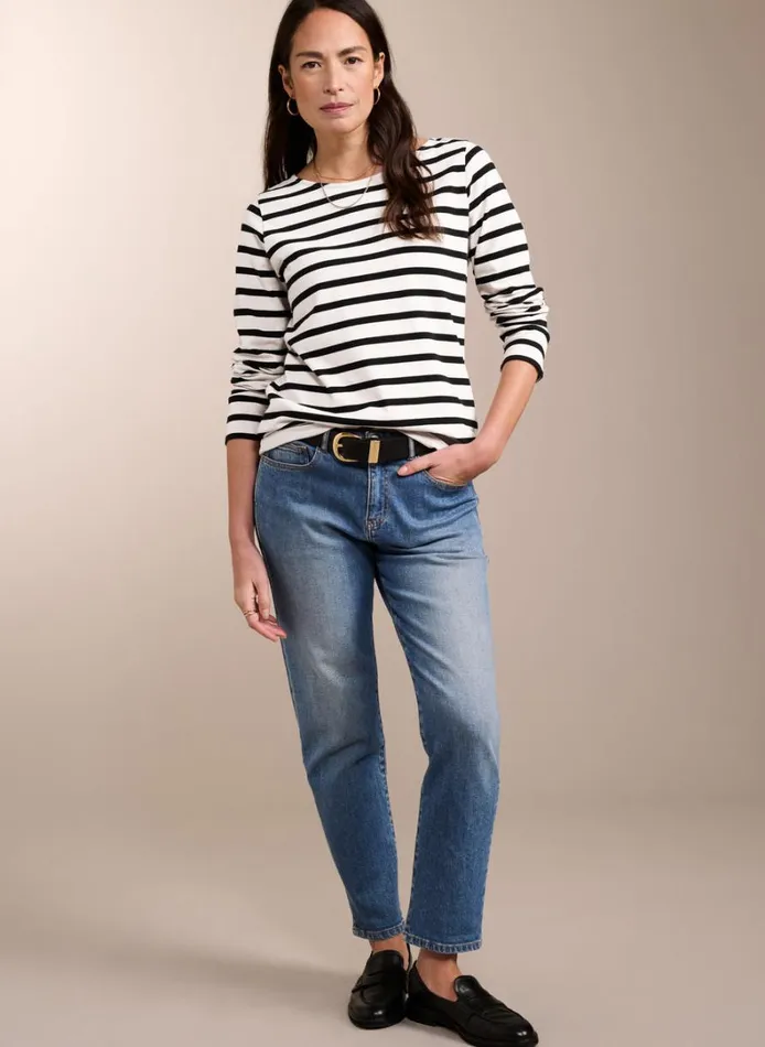 Baukjen Ashley Organic Cotton Top Antique White and Caviar Black Clothing