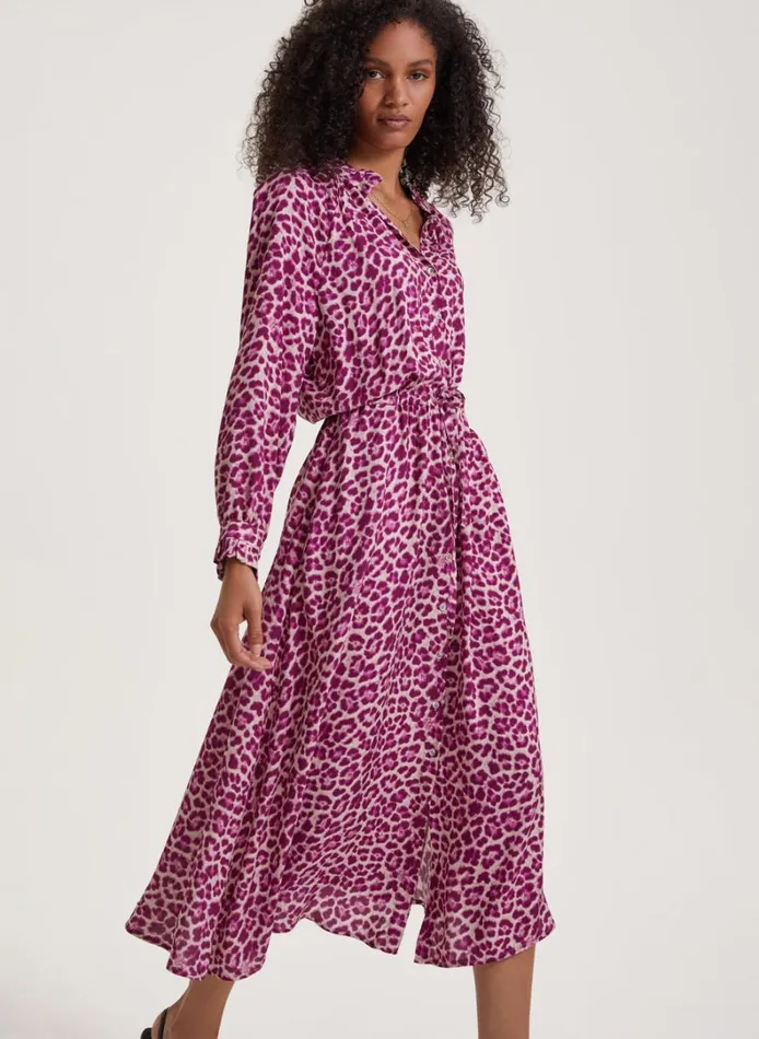 Baukjen Luna Midi Dress With LENZING ECOVERO Dahlia Leopard Print Clothing