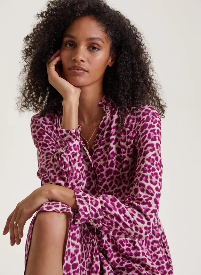 Baukjen Luna Midi Dress With LENZING ECOVERO Dahlia Leopard Print Clothing