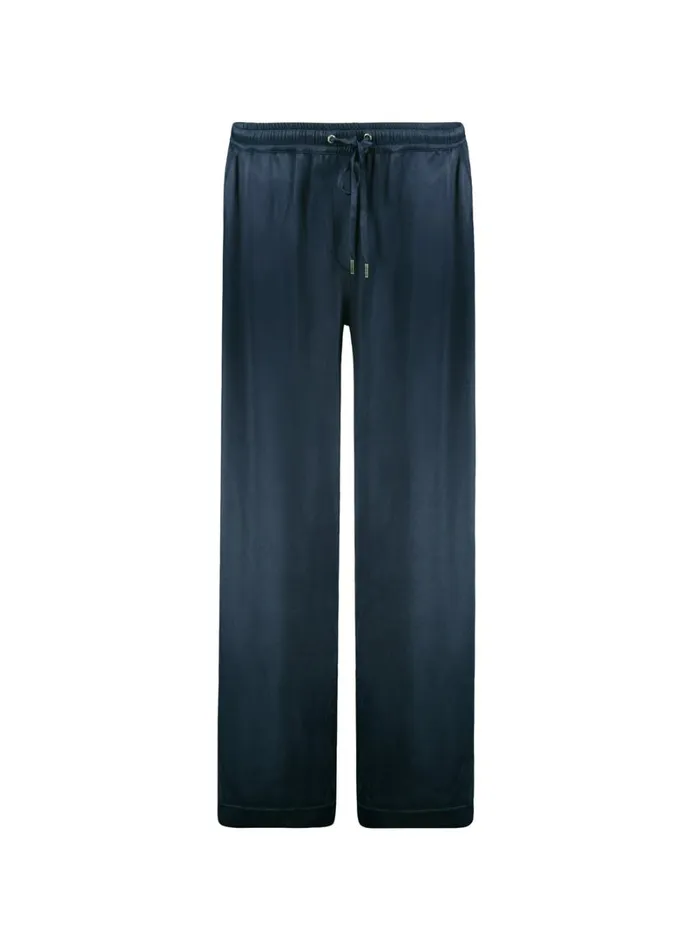 Baukjen Monica Satin Wide Leg Trousers Classic Navy Clothing