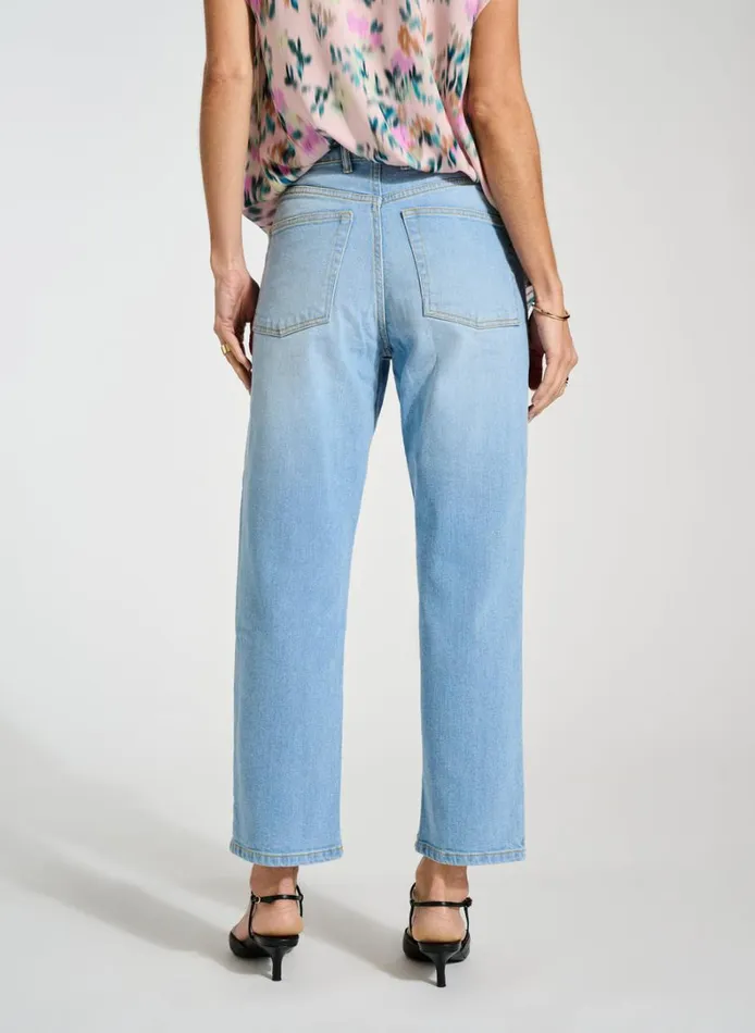 Baukjen Organic Stretch Cotton Crop Straight LegJeans Light Indigo Wash Clothing