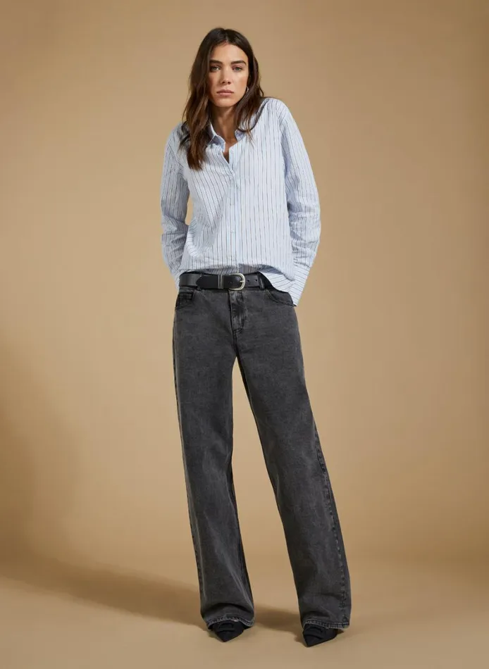 Baukjen OrganicStretch Cotton Wide Leg Slouch Jeans Grey Wash Clothing