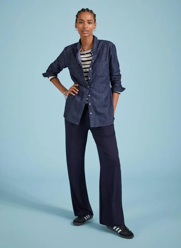 Baukjen PalazzoTrousers Classic Navy Clothing