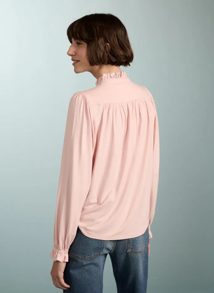 Baukjen SimaFrill Detail Blouse Powder Pink Clothing