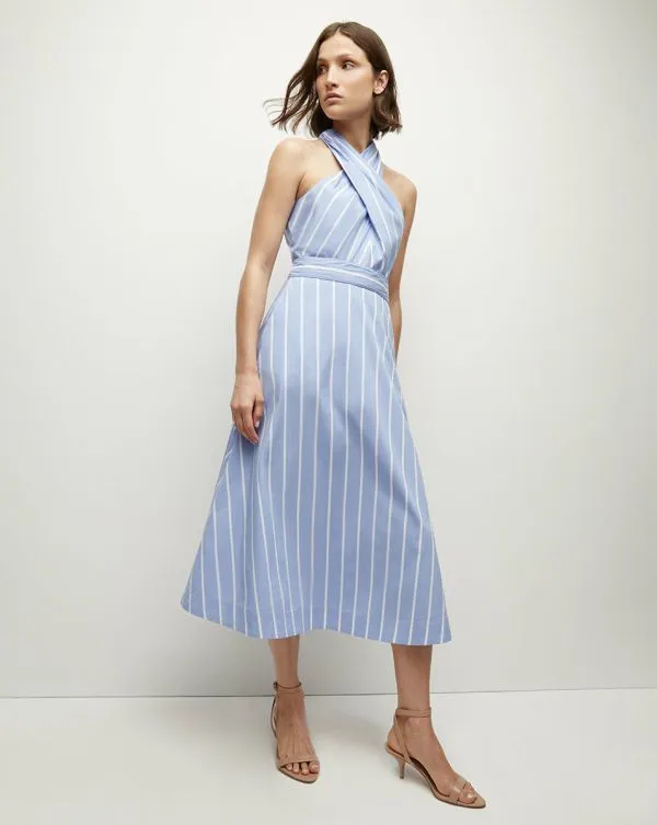 Baylee Poplin Dress Hydrangeaandwhite Women Veronica Beard Dresses