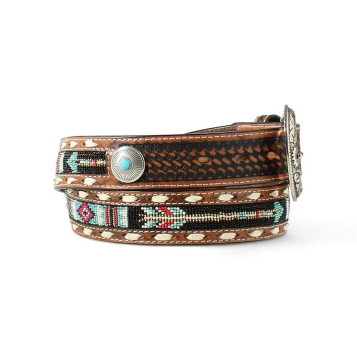 Belts Men Ariat Southwest Beaded Belt Beigekhaki
