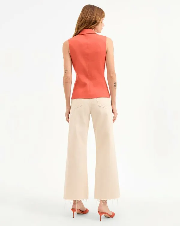 Benny Vest Persimmon Women Veronica Beard Jackets and Outerwear