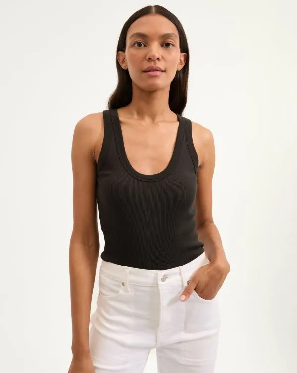 Birke Scoopneck Tank Top Black Women Veronica Beard Tops