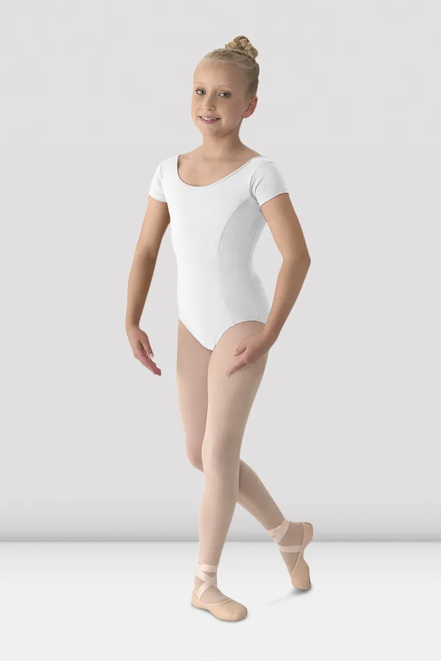 Bloch Girls Mirella Classic Short Sleeve Leotard White Children Leotards