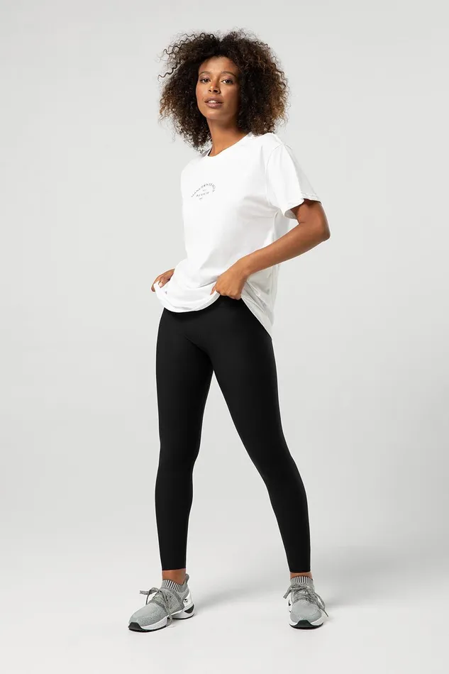 Bloch Ladies Tonal Bloch Print Oversized Tee White Adult Tops