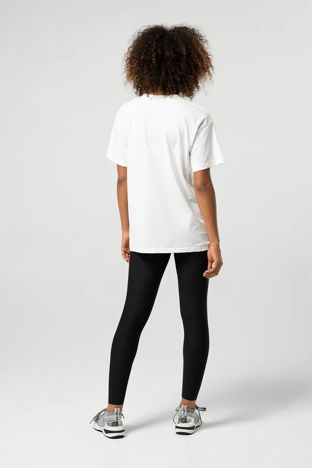 Bloch Ladies Tonal Bloch Print Oversized Tee White Adult Tops