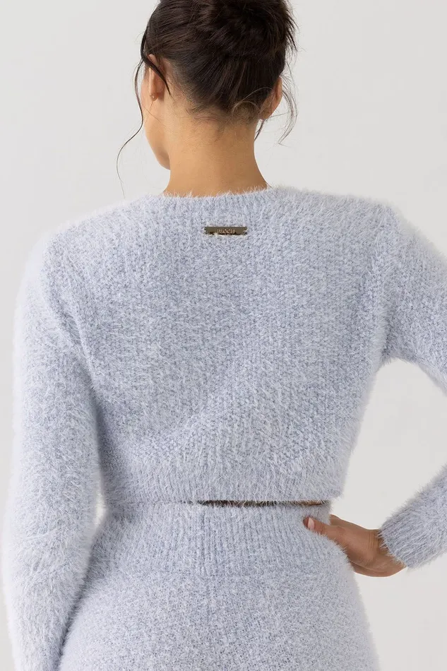 Bloch Popcorn Stitch Crop Top Sky Blue Adult Tops Bloch