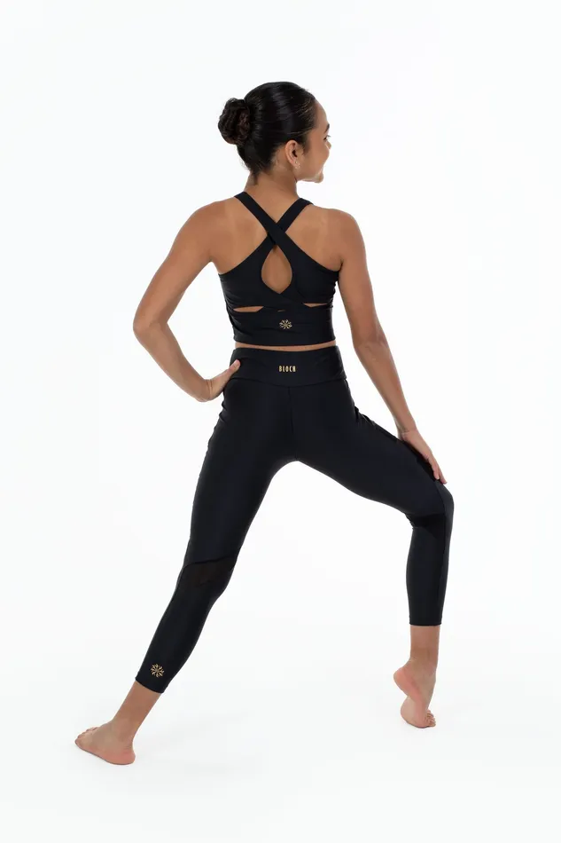 Bloch X Flo Active Chloe 78 Legging Black Pants and Leggings Bloch Children Bloch X Flo Active Chloe 78 Legging Black Pants and Leggings Bloch Children