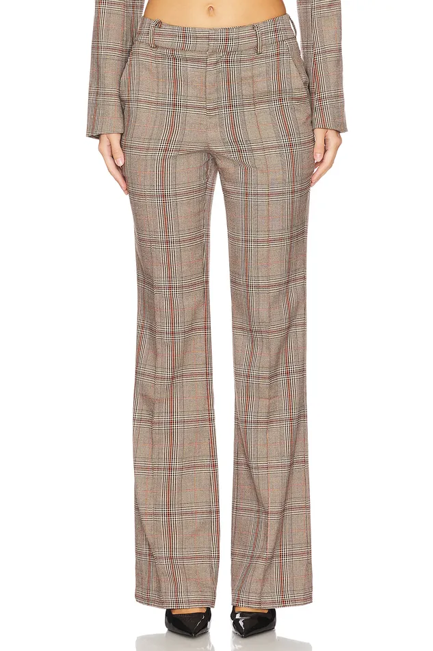 Bonnie Pant Brown Plaid Multi Women Lovers and Friends Pants