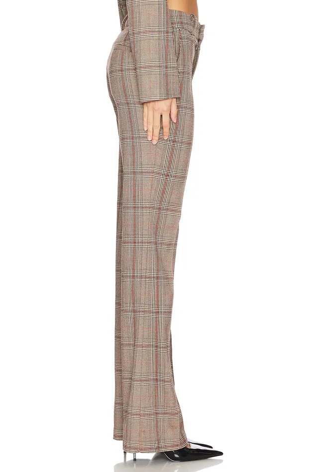 Bonnie Pant Brown Plaid Multi Women Lovers and Friends Pants Bonnie Pant Brown Plaid Multi Women Lovers and Friends Pants