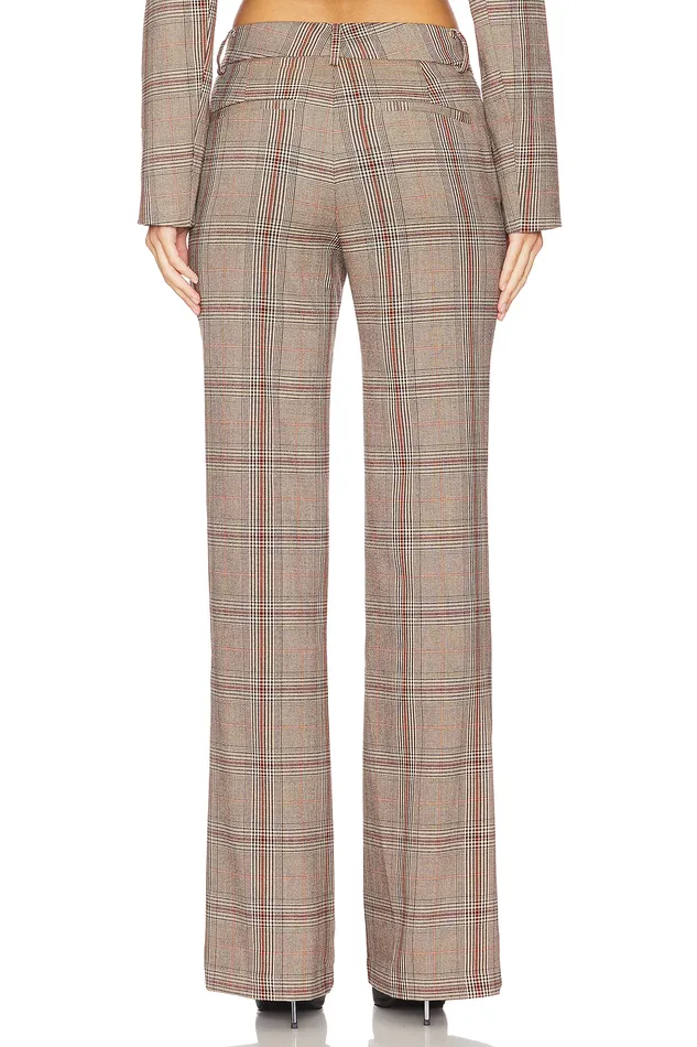 Bonnie Pant Brown Plaid Multi Women Lovers and Friends Pants Bonnie Pant Brown Plaid Multi Women Lovers and Friends Pants