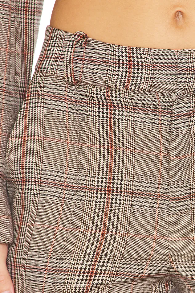 Bonnie Pant Brown Plaid Multi Women Lovers and Friends Pants Bonnie Pant Brown Plaid Multi Women Lovers and Friends Pants