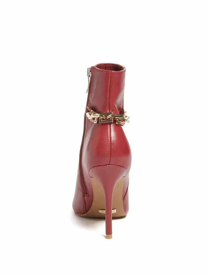 Boots and Booties Bale Leather Bootie Medium Red GUESS Women