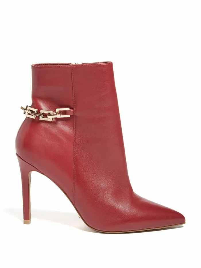 Boots and Booties Bale Leather Bootie Medium Red GUESS Women