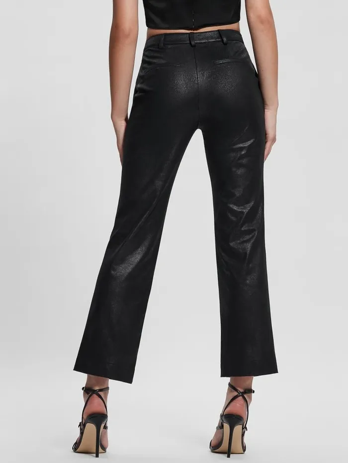 Bottoms Eco Zoe FauxSuede Straight Pants Black Vintage Suede GUESS Women Bottoms Eco Zoe FauxSuede Straight Pants Black Vintage Suede GUESS Women