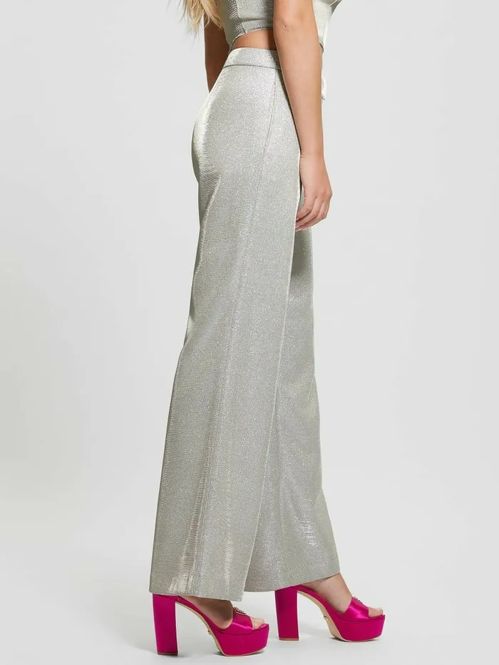 Bottoms GUESS Women Brisilda Shimmering Pants Champagne Bottoms GUESS Women Brisilda Shimmering Pants Champagne