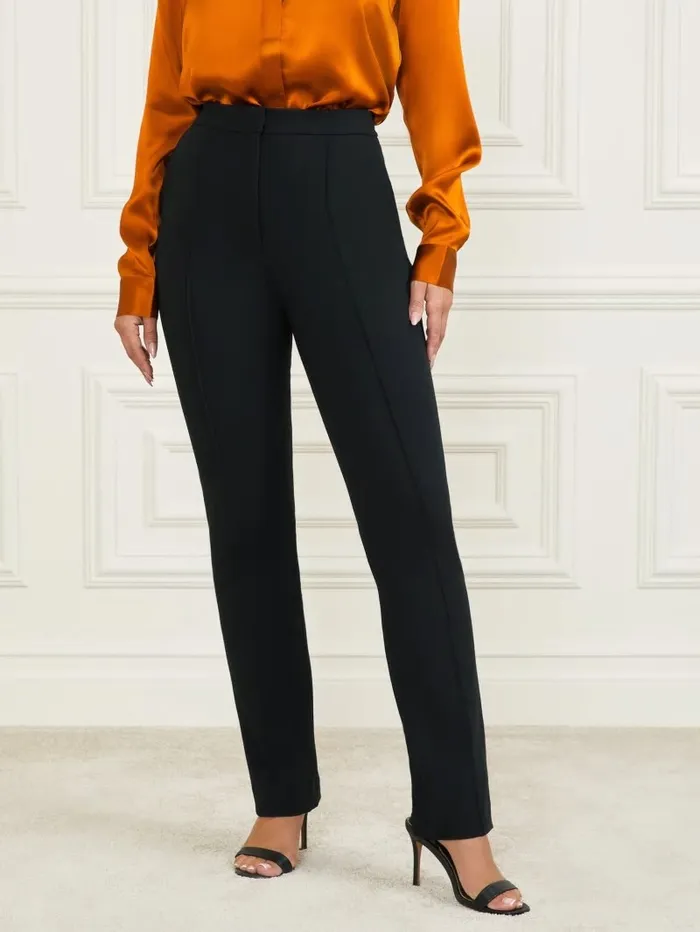 Bottoms Logan Straight Leg Pant Black GUESS Women