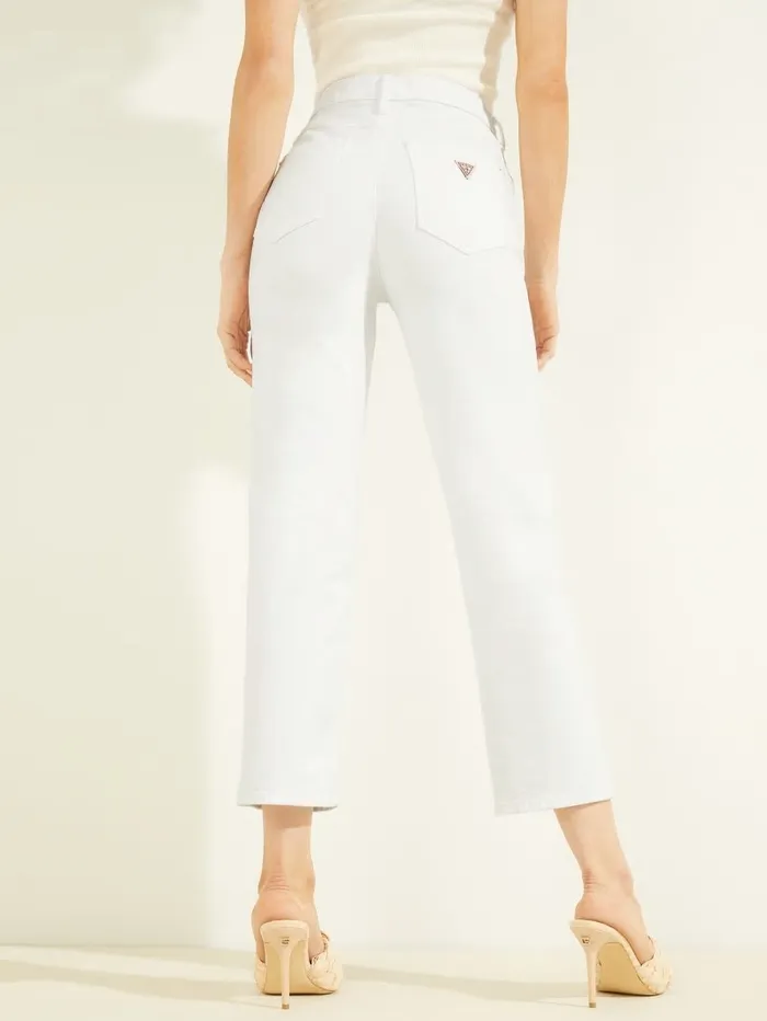 Bottoms Women 1981 HighRise Straight Jeans Pure White GUESS
