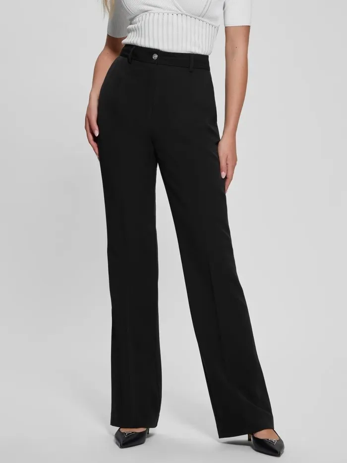 Bottoms Women Eco Carla Straight Pants Black GUESS