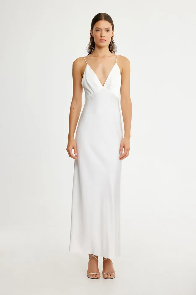 Bridesmaids Significant Other Women ESME PLUNGE MIDI DRESS