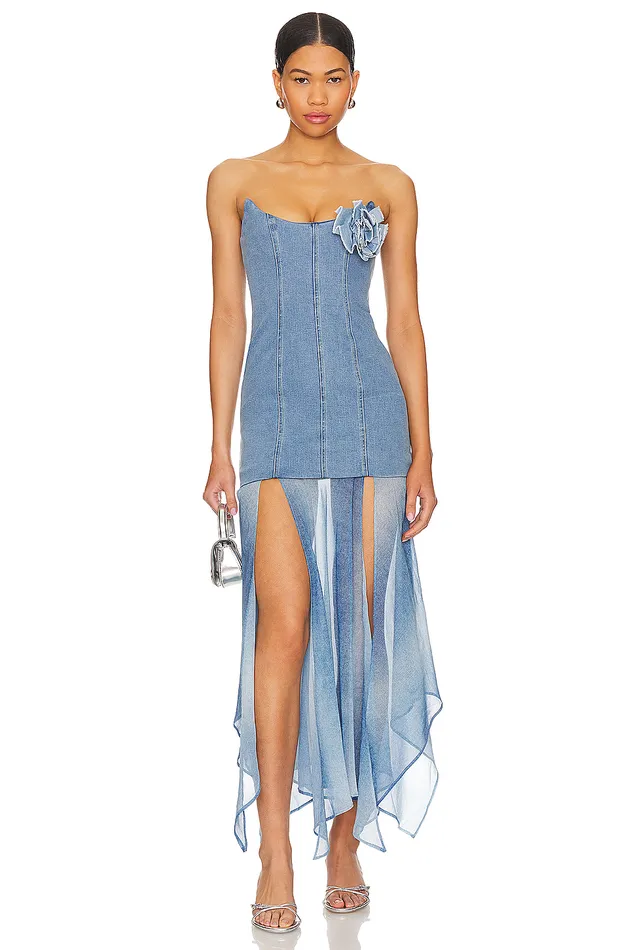 Britney Maxi Dress Blue Denim Women Lovers and Friends Denim