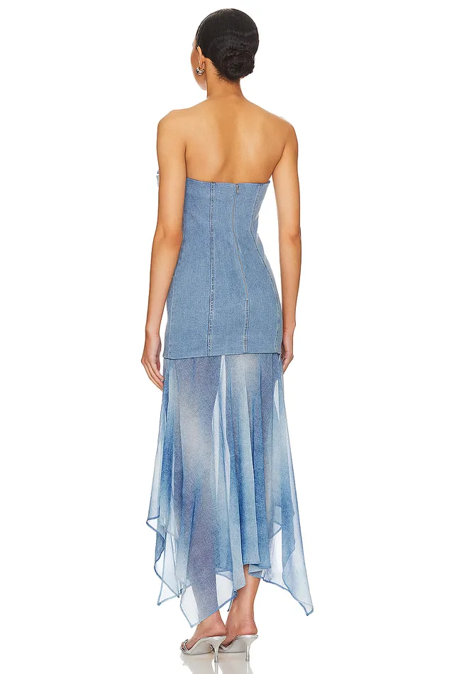 Britney Maxi Dress Blue Denim Women Lovers and Friends Denim Britney Maxi Dress Blue Denim Women Lovers and Friends Denim